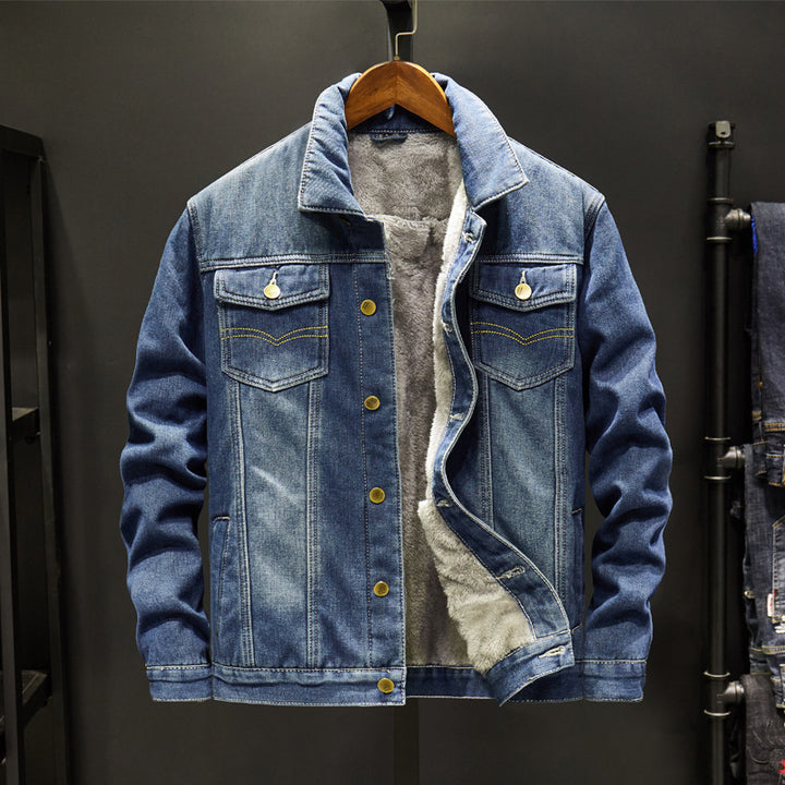 Herren Denimjacke mit Fleecefutter Drune