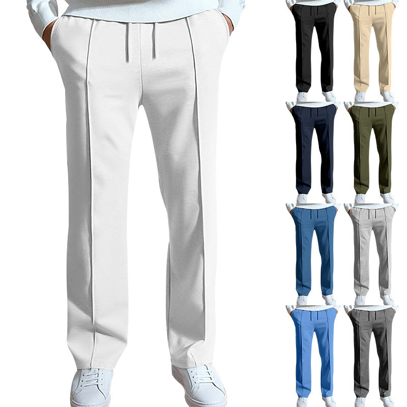 Herren Elegante Freizeithose mit bequemen Seitenstreifen und Gummizug Drune