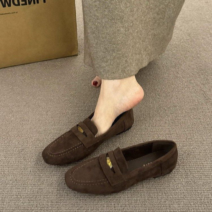 Damen Mokassins mit weichem Wildleder und elegantem Riemenverschluss Drune