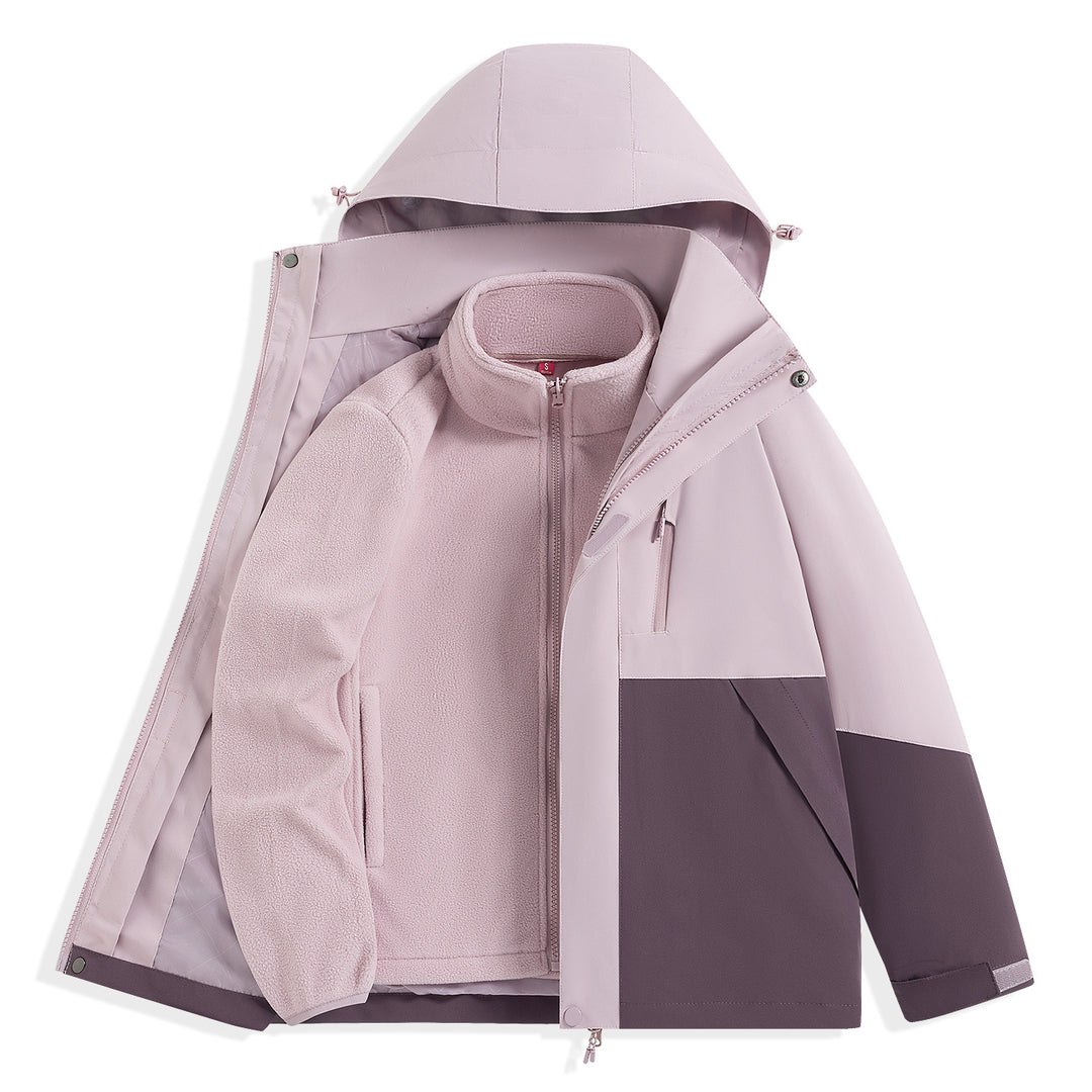 Herren zweilagiger Outdoorparka mit herausnehmbarer Fleece-Innenjacke und Kapuze Drune