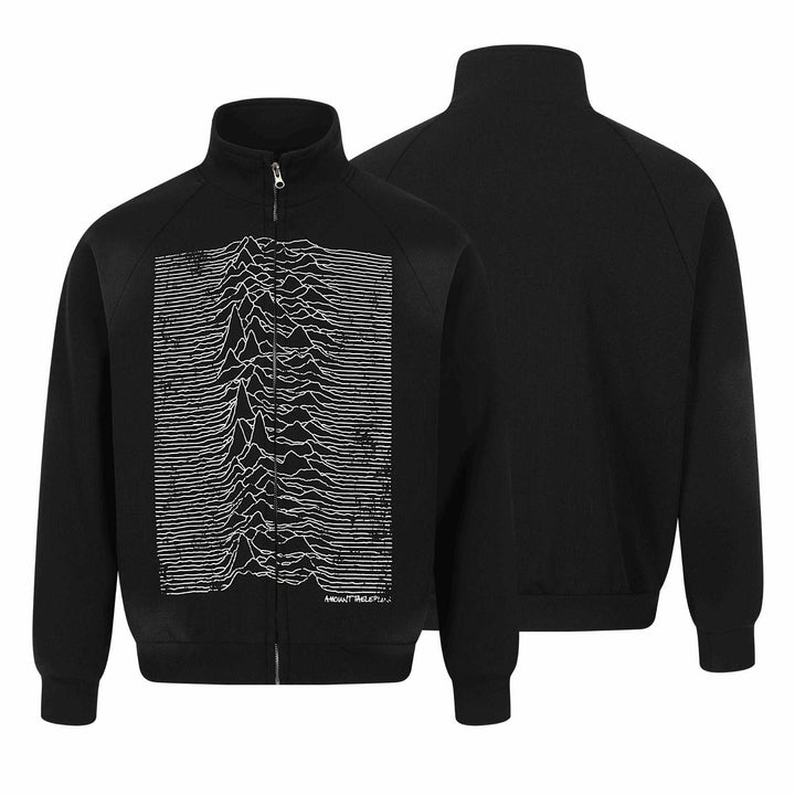 Unisex Grafik-Trainingsjacke mit Stehkragen, Raglanärmeln und durchgehendem Reißverschluss Drune