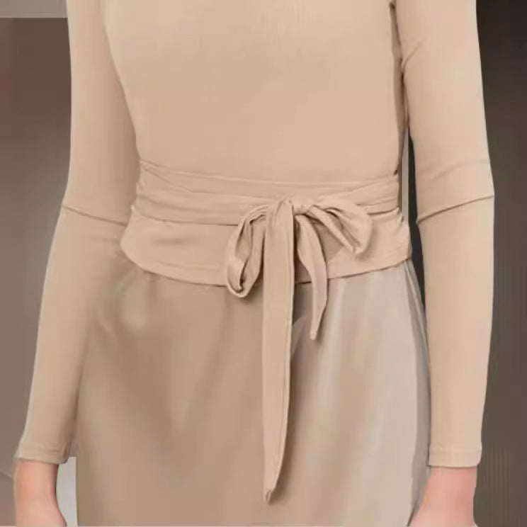 Damen Wickeloberteil und Maxikleid-Set Drune