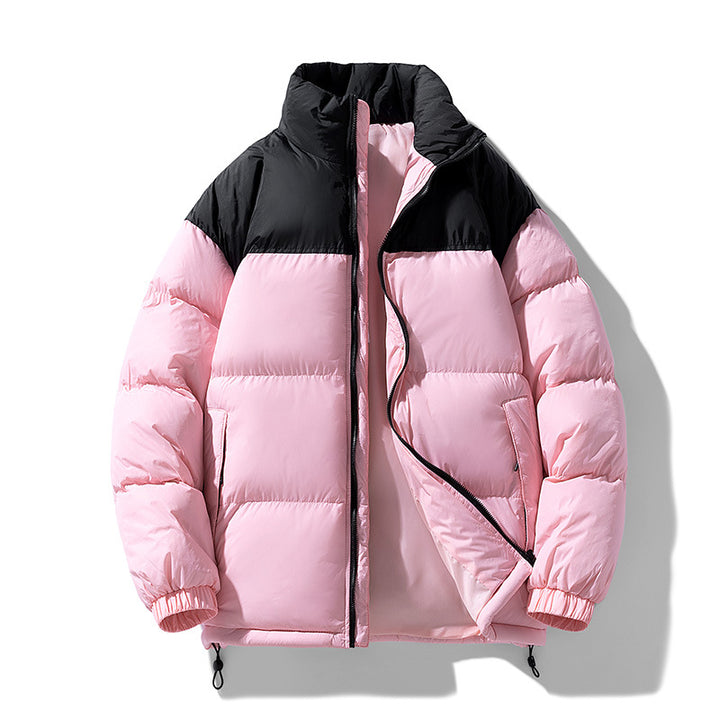 Herren gesteppte Thermo-Daunenimitat-Jacke mit hohem Stehkragen und Kordelzug Drune
