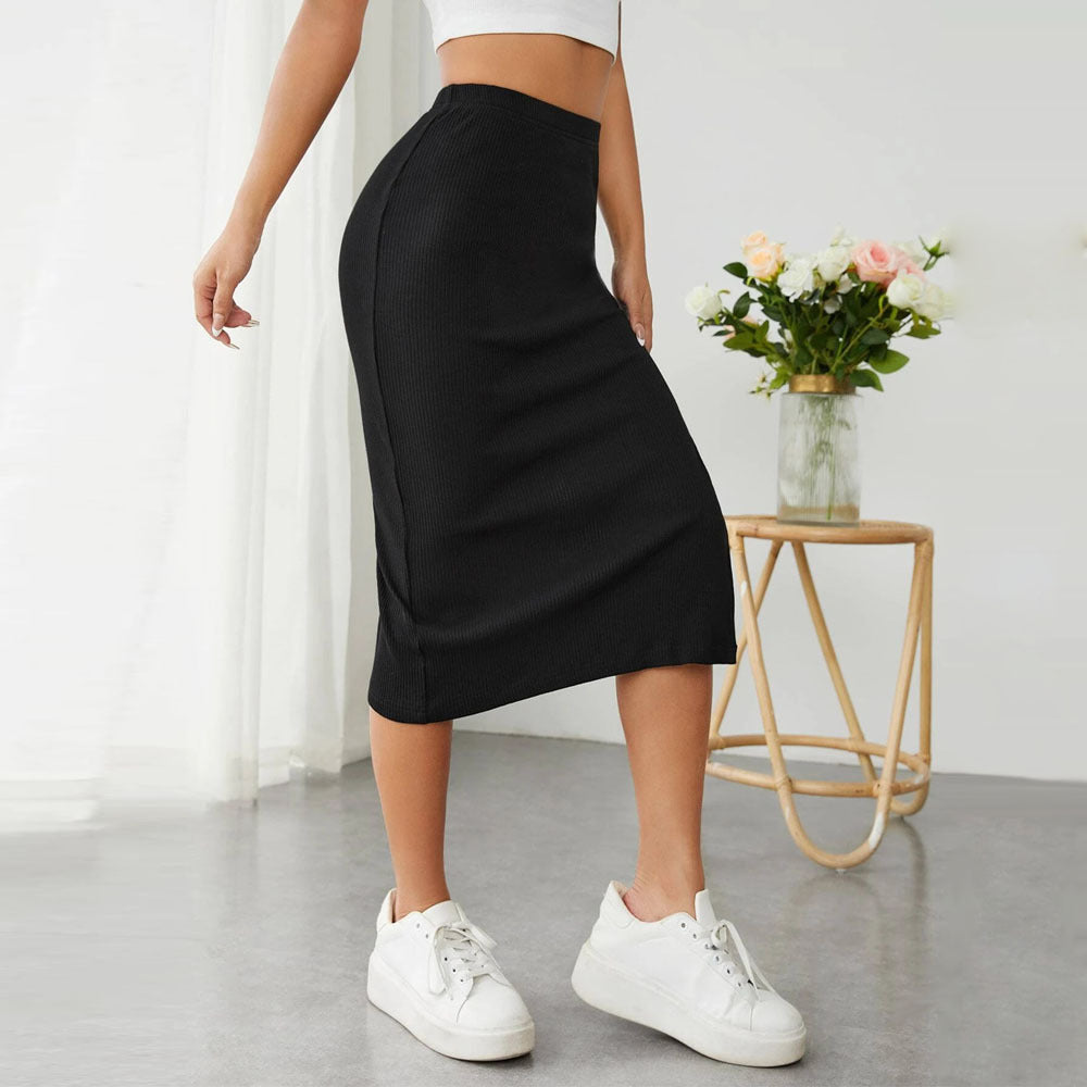 Damen Midirock mit schlankem Schnitt und seitlichem Schlitz Drune