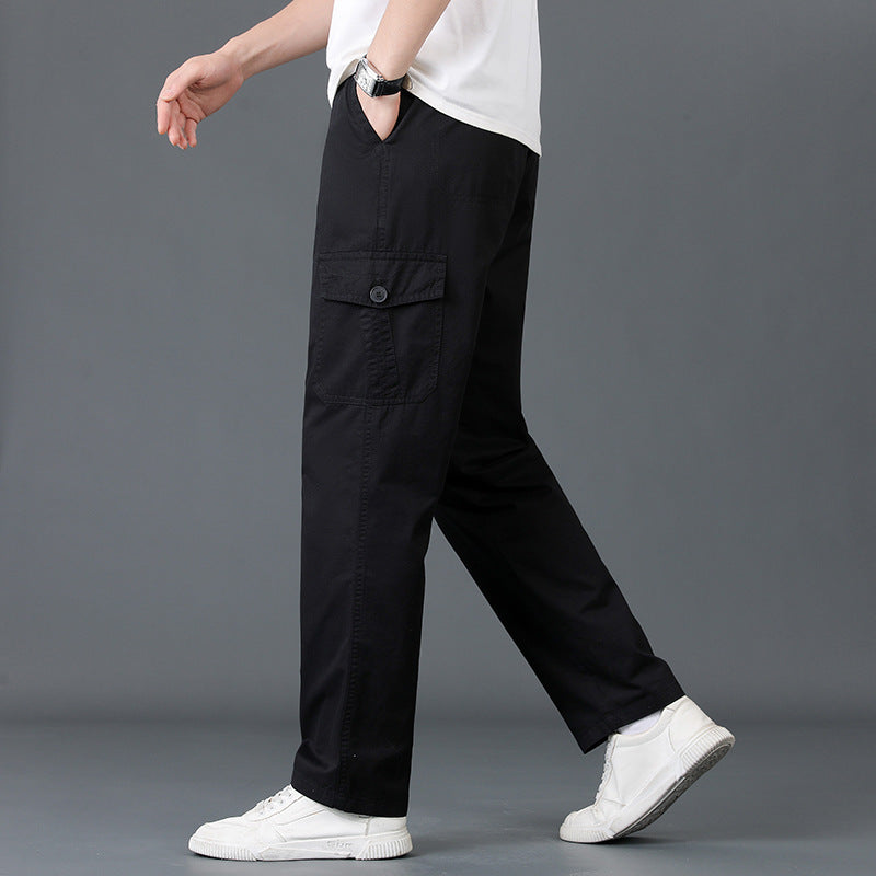 Herren Leichte Baumwoll‑Utility‑Cargohose mit elastischem Bund und geradem Bein Drune