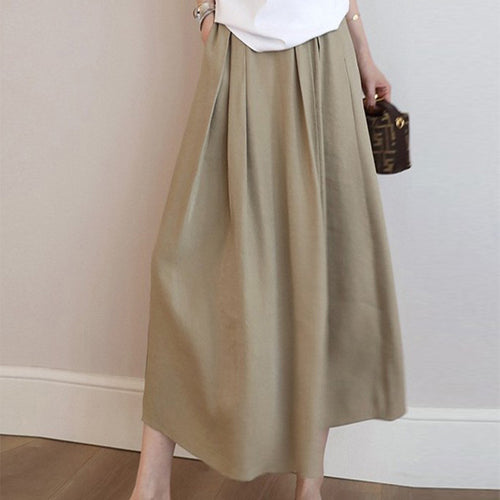 Damen Eleganter Midirock mit schmeichelndem Faltenwurf Drune
