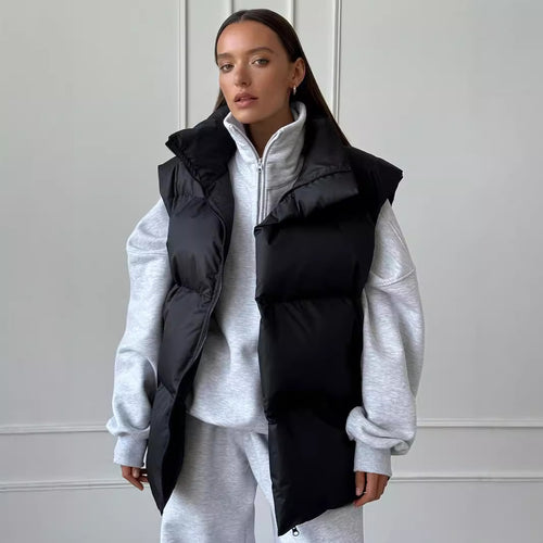 Damen Steppweste mit hohem Kragen und praktischen Taschen Drune