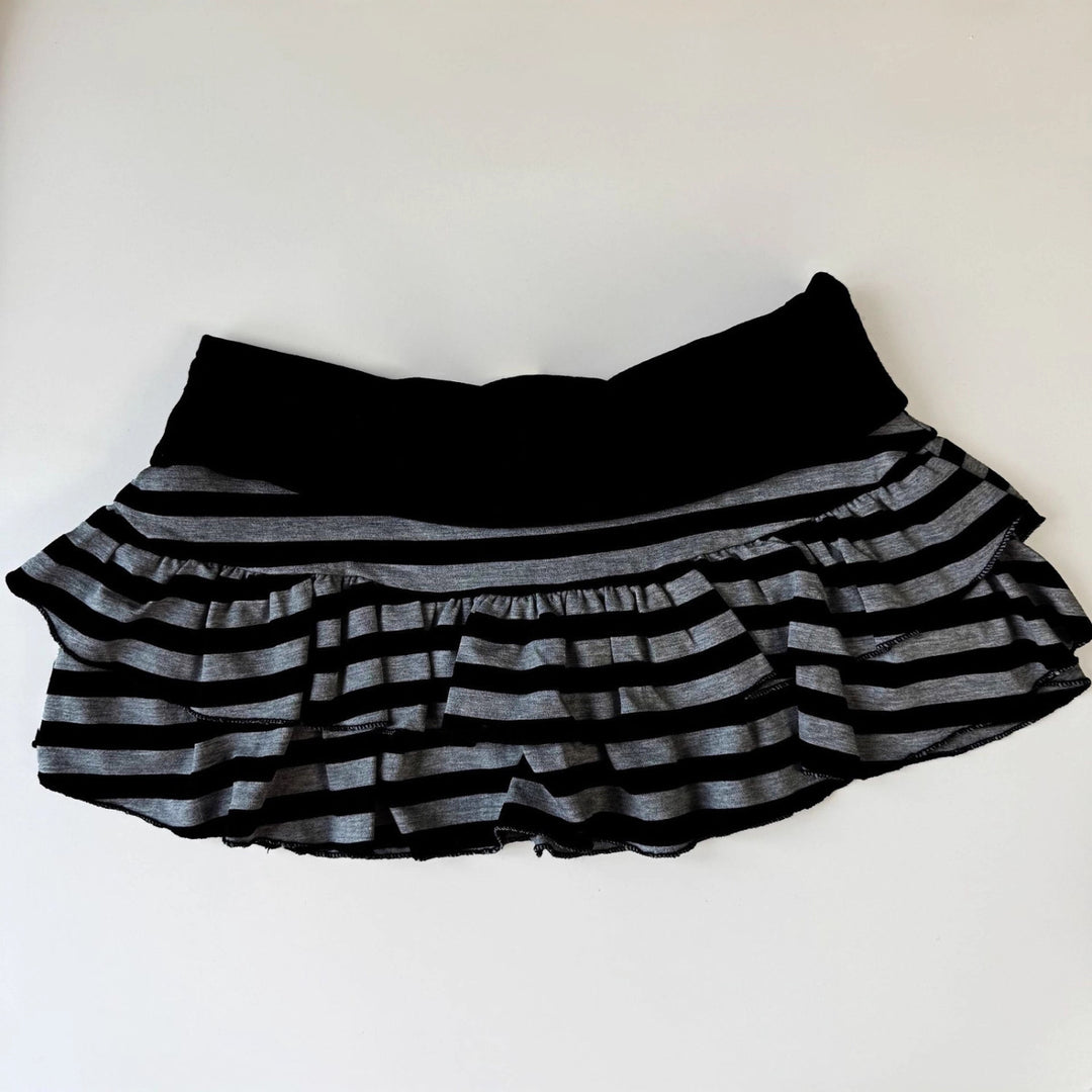 Damen Rüschenshorts mit gestreiftem Design und elastischem Bund Drune