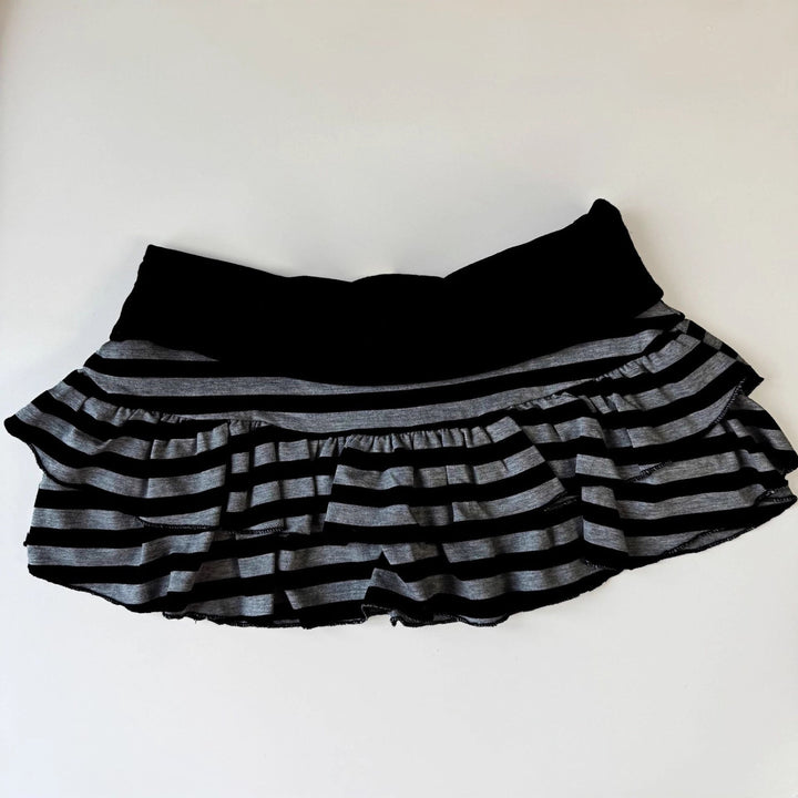 Damen Rüschenshorts mit gestreiftem Design und elastischem Bund Drune