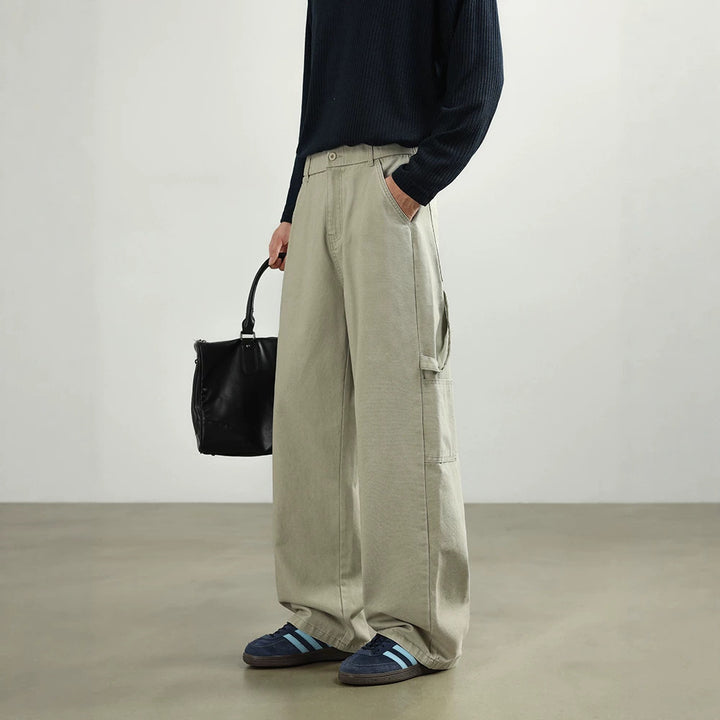 Herren Weite Utility-Cargohose mit elastischem Bund und geradem Bein Drune