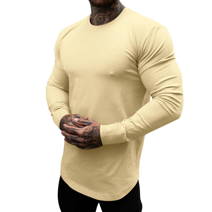 Herren Langarmshirt aus weichem Baumwollmix mit modernem Schnitt und Rundhalsausschnitt Drune