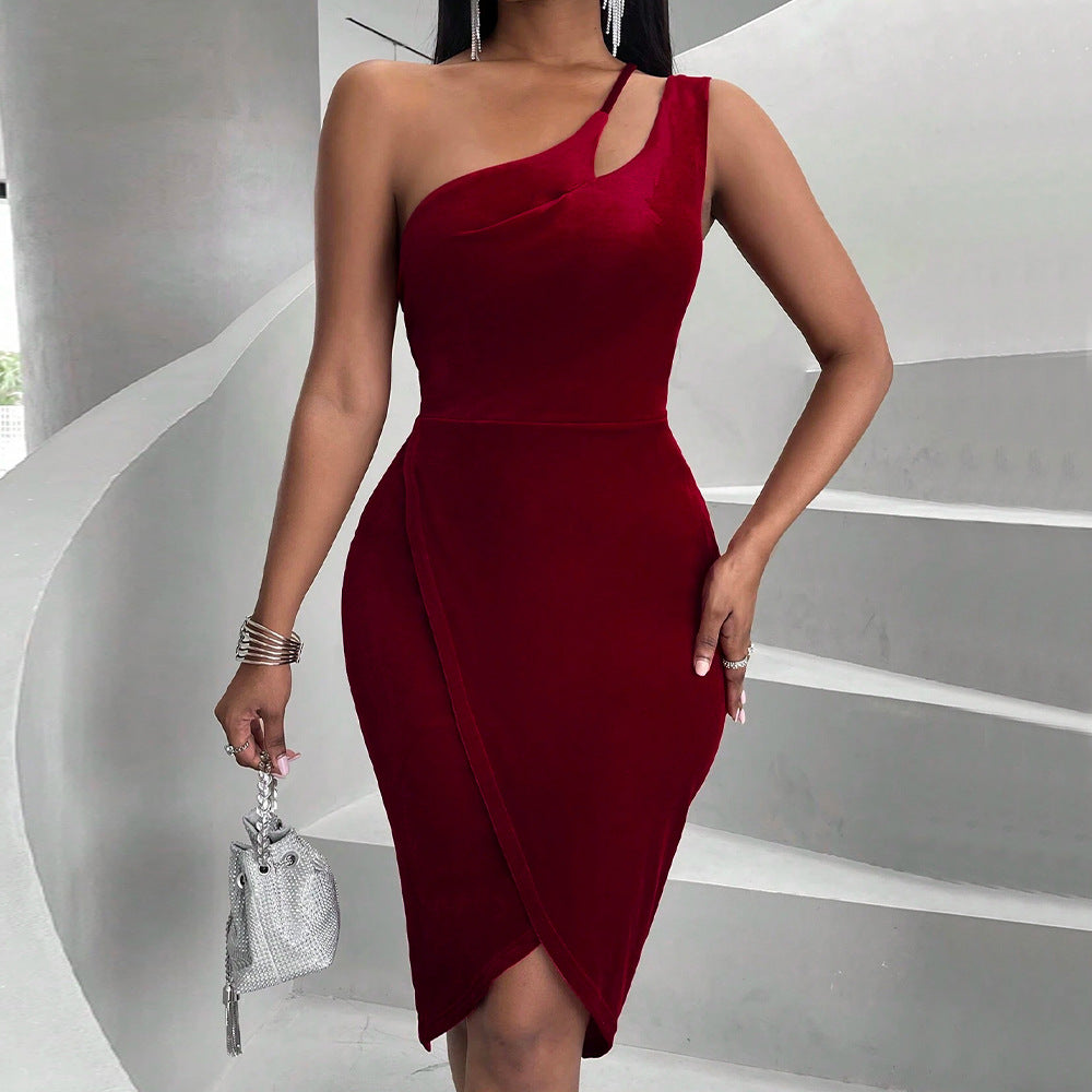 Damen Wickelkleid mit asymmetrischem Schnitt und elegantem Wasserfallausschnitt Drune