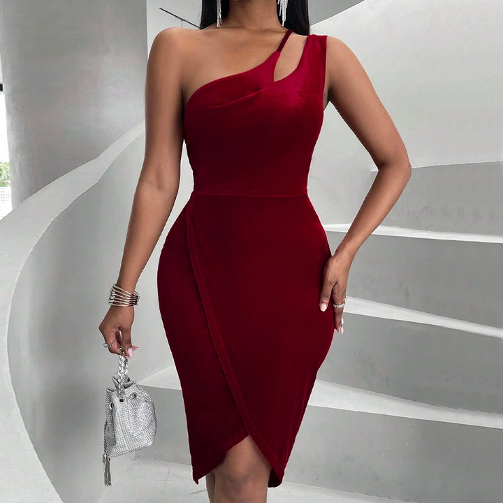 Damen Wickelkleid mit asymmetrischem Schnitt und elegantem Wasserfallausschnitt Drune