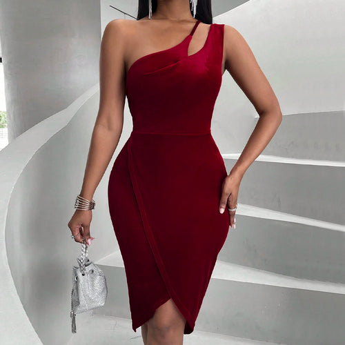 Damen Wickelkleid mit asymmetrischem Schnitt und elegantem Wasserfallausschnitt Drune