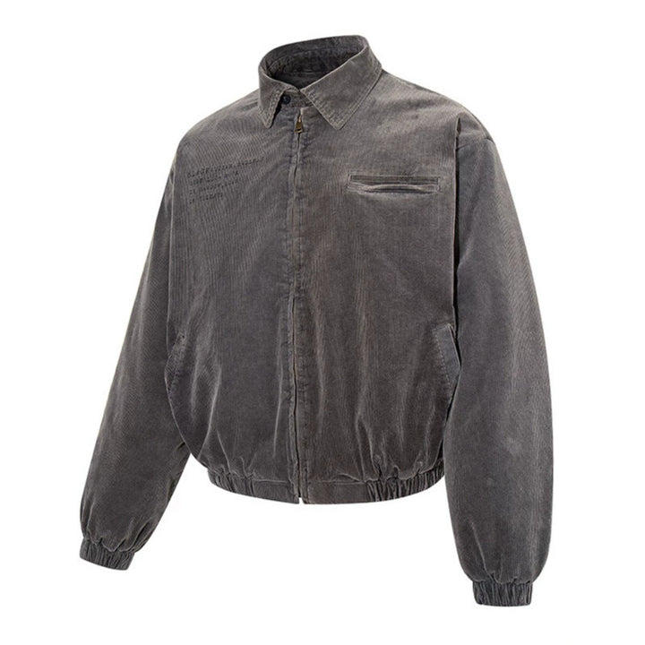 Herren Cord-Blousonjacke mit Reißverschluss, elastischem Saum und Brustpaspel Drune