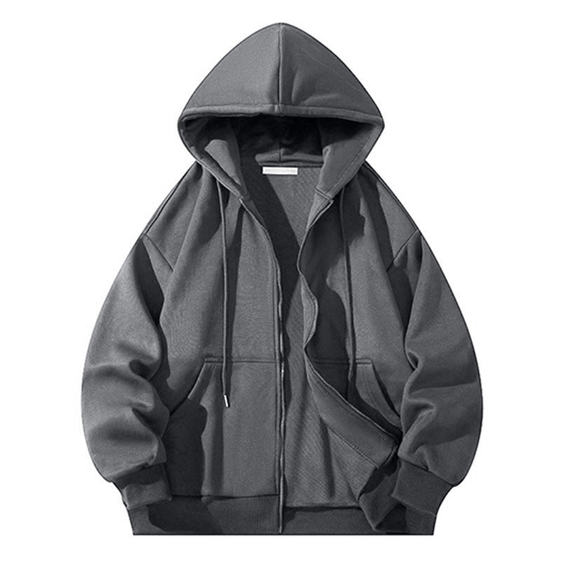 Herren Oversize Reißverschluss‑Kapuzenjacke aus schwerer Sweatqualität mit Kängurutaschen Drune