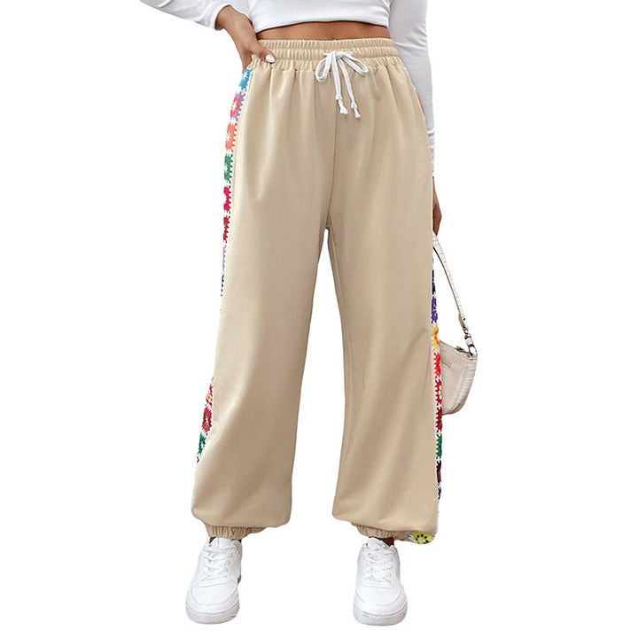 Damen Jogginghose mit buntem Seitenmuster Drune