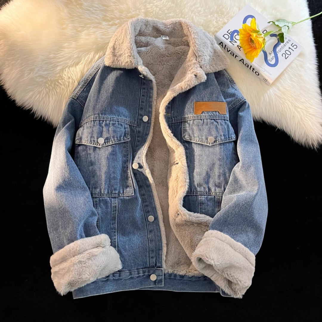 Damen Weiche Fleece-gefütterte Denimjacke Drune