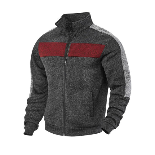 Herren Sportliche Fleecejacke mit hohem Kragen und reflektierenden Akzenten Drune