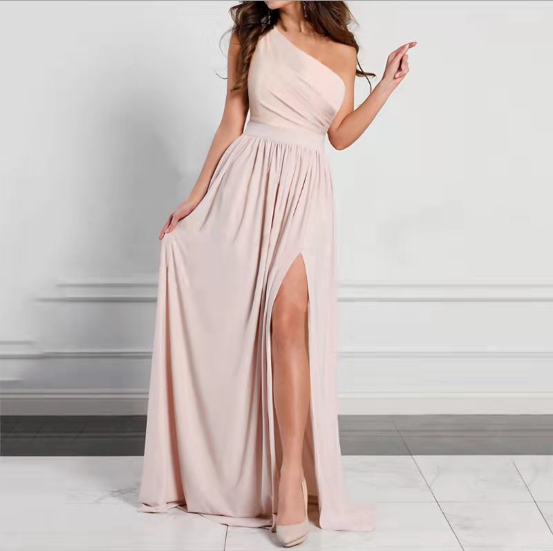Damen Maxikleid mit asymmetrischem Schnitt und verführerischem Beinschlitz Drune