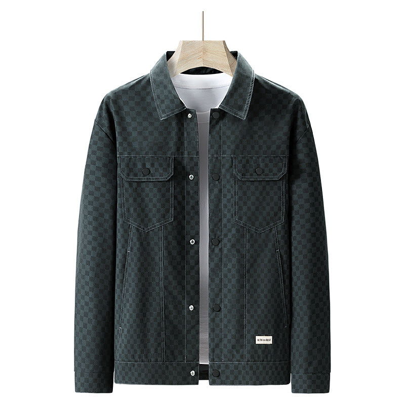 Herren Modische Checks-Jacke Drune