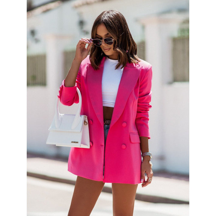 Damen modischer Oversized Blazer mit doppelter Knopfreihe und elegantem Schnitt Drune