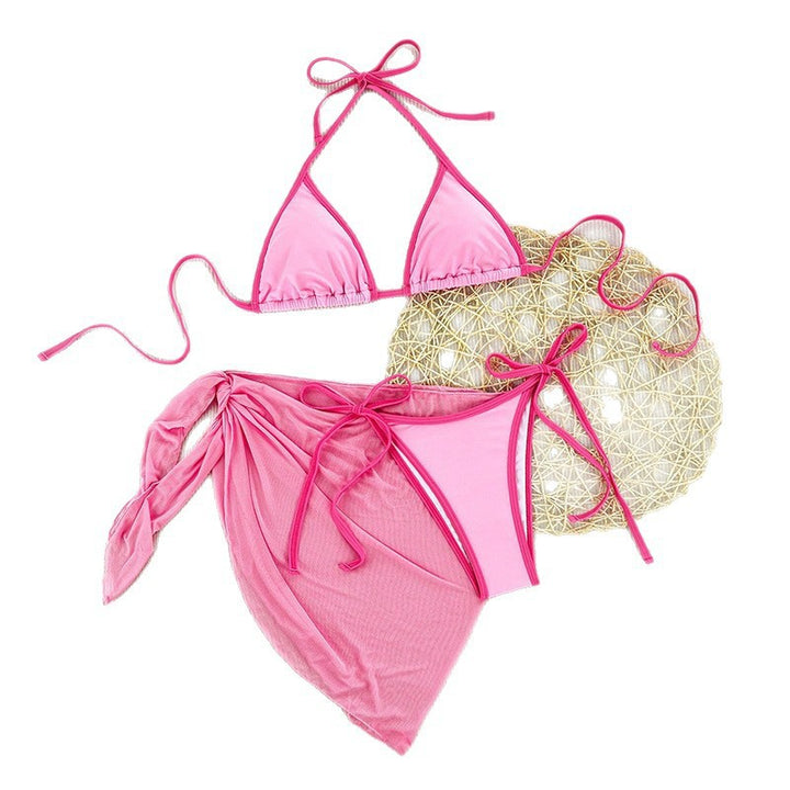 Damen Triangel-Bikini-Set mit transparenter Wickelpartie Drune