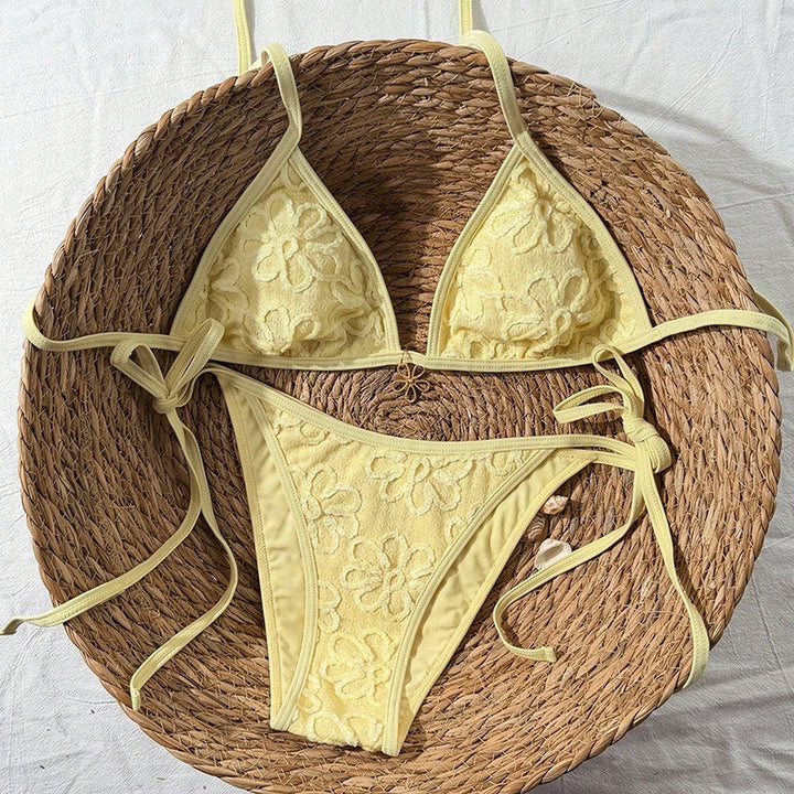 Damen Zweiteiliges Bikini-Set mit floralen Stickereien Drune