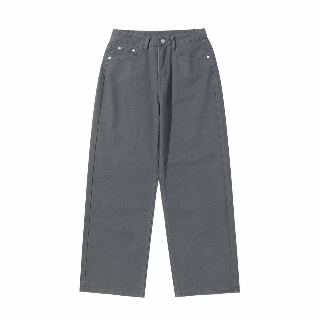 Damen Weite Cropped-Hose mit hohem Bund, geradem Bein und Five-Pocket-Design Drune