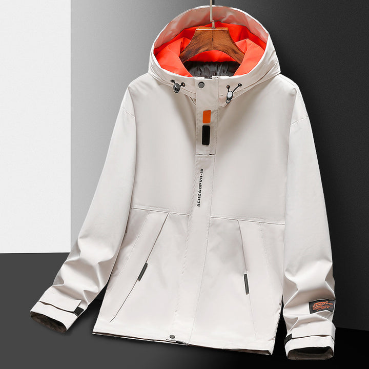Herren Leichte Utility-Regenjacke mit Kapuze, winddichtem Softshell und reflektierenden Einsätzen Drune