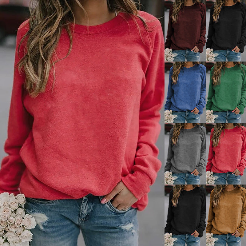 Damen Freizeit Oversized Sweatshirt mit Rundhalsausschnitt und Raglanärmeln Drune