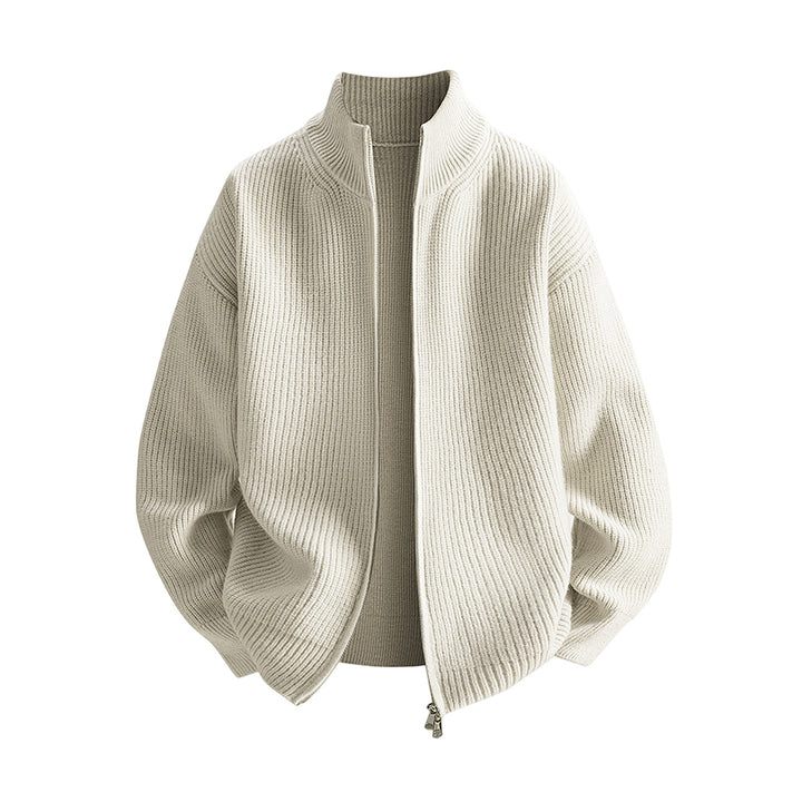 Damen Leichte Strickjacke mit hohem Kragen Drune