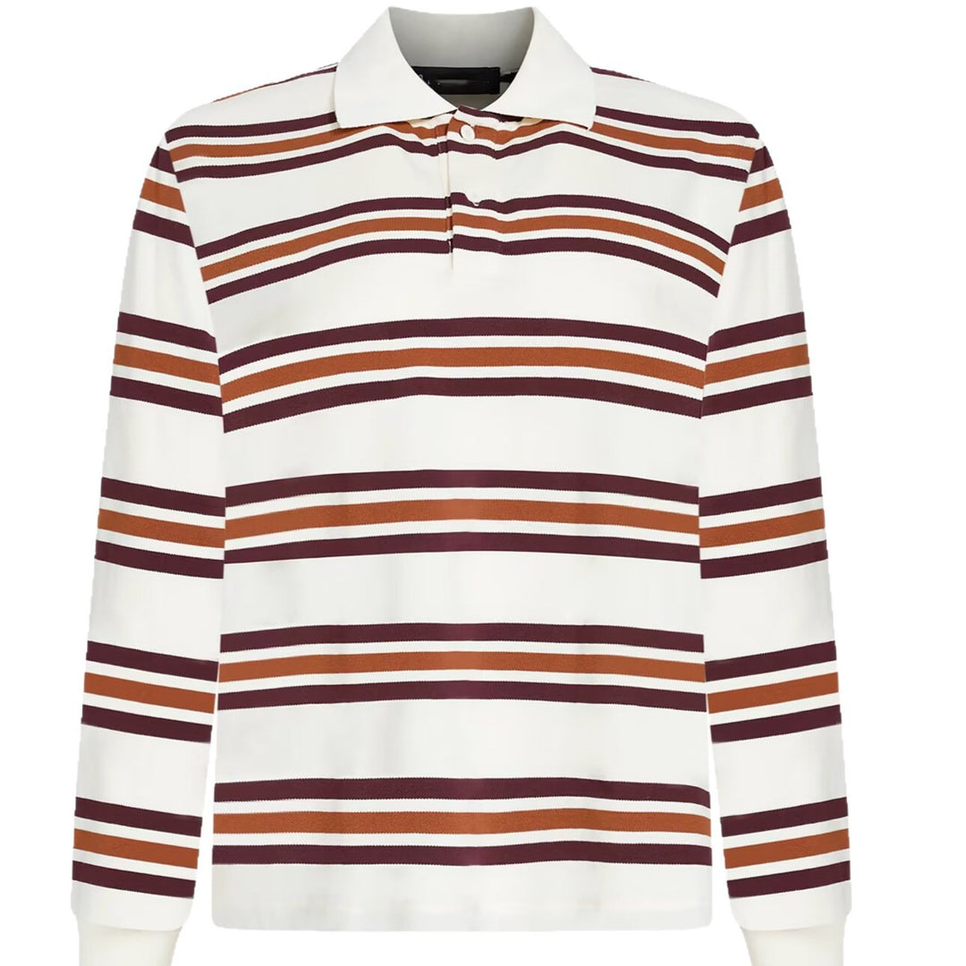 Damen Gestreiftes Rugby-Polo-Shirt im Oversize-Schnitt mit Holzknopfdetails Drune