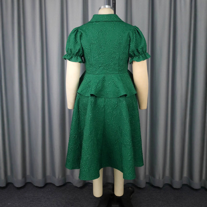 Damen elegantes Kleid mit Vintage-Details und voluminösem Rock Drune