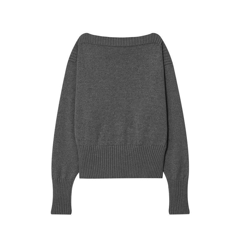 Damen kuscheliger Strickpullover mit weitem Schnitt und Rippbündchen Drune