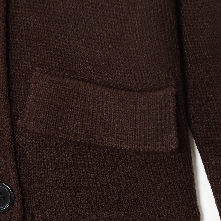 Damen elegante Strickjacke mit doppelter Knopfleiste und praktischen Taschen Drune