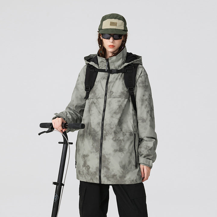 Herren Leichte wasserfeste Outdoorjacke mit verstellbarer Kapuze, getapten Nähten und Frontreißverschluss Drune