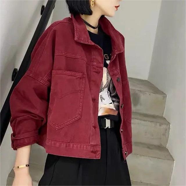 Damen lässige Oversized-Denimjacke Drune
