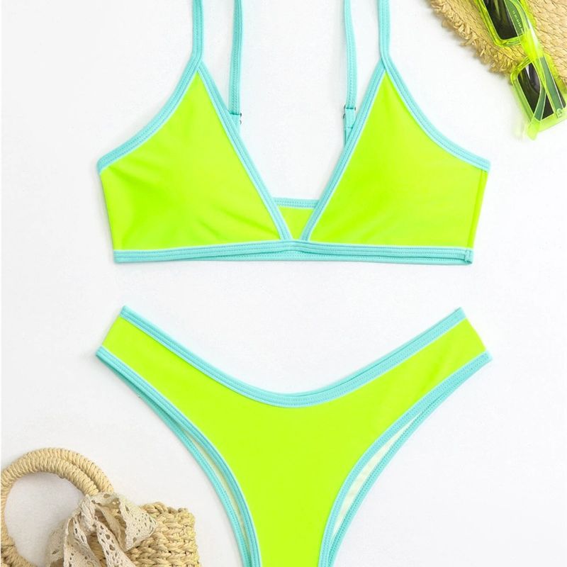 Damen Triangle Bikini Set mit Kontrastbesatz Drune