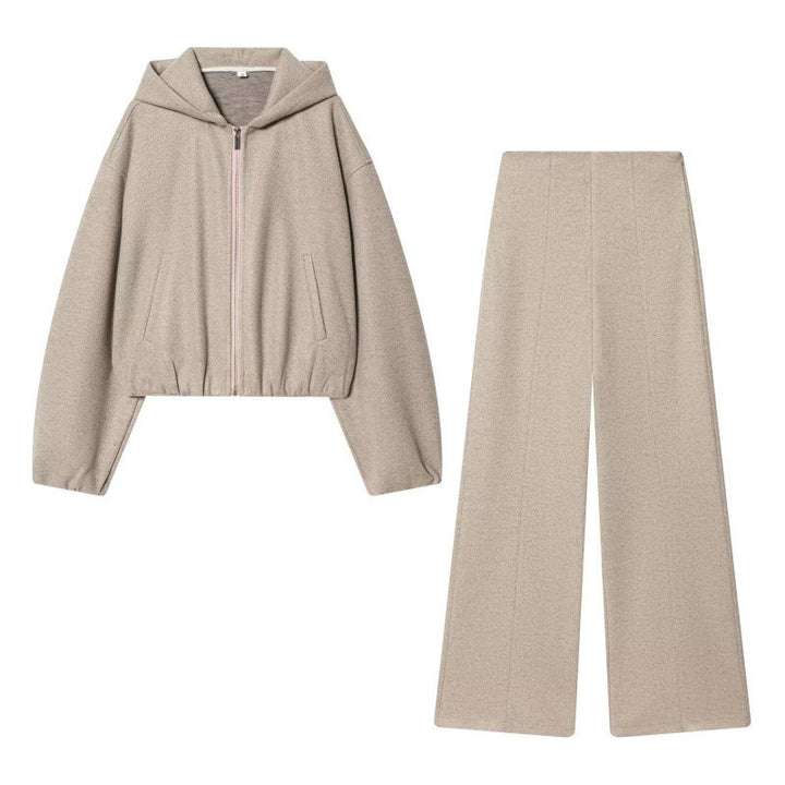 Damen 30+ Hochtaillierte weite Palazzo‑Hose aus Wollmix mit Bügelfalte Drune