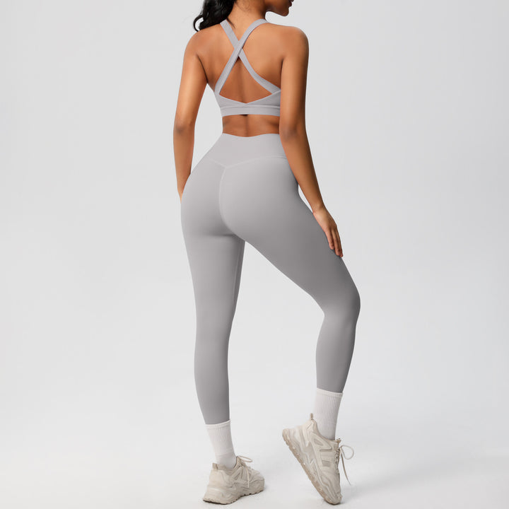 Damen Sport-BH und hochleistungs Leggings Set mit atmungsaktivem Design Drune