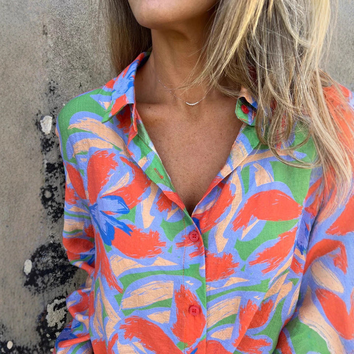 Damen Bluse mit floralen Mustern Drune