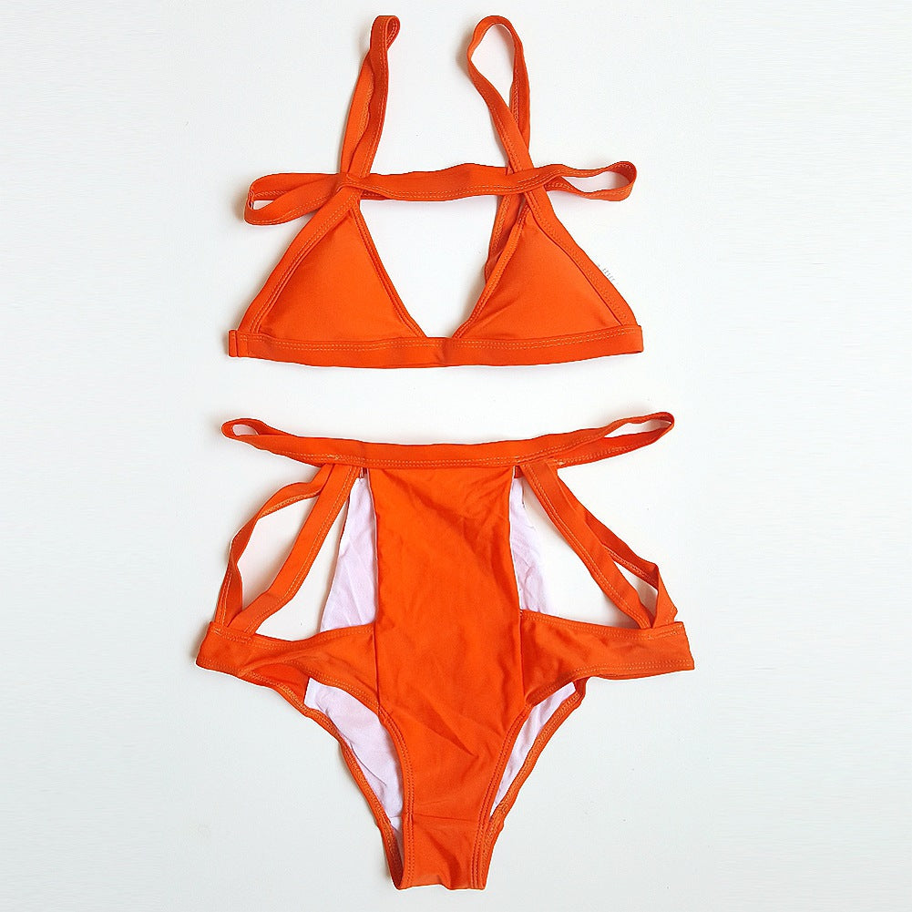 Damen Hochgeschnittener Bikini mit Cut-Outs Drune