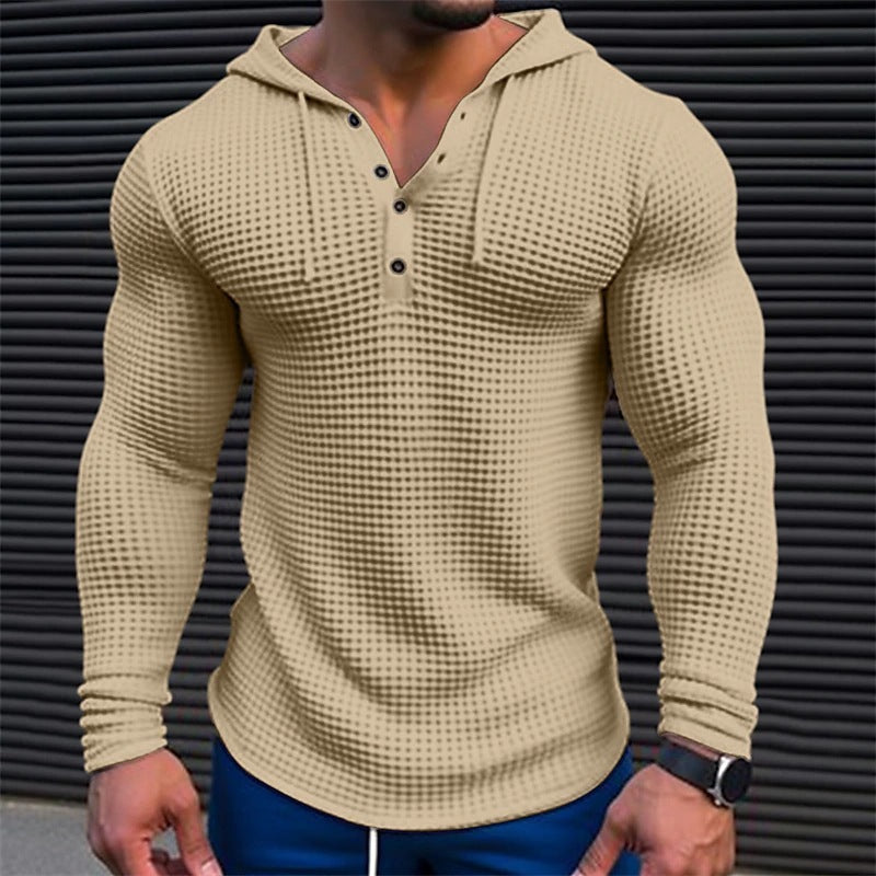 Herren Hoodie mit strukturiertem Design und Kragen Drune