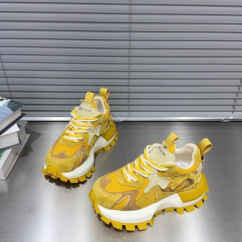 Damen Chunky Sneakers mit ausgeprägter Profilsohle und atmungsaktiver Oberflächenstruktur Drune
