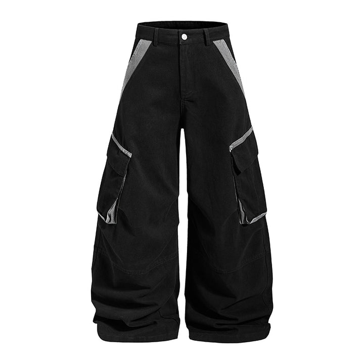 Damen Weite Cargo-Culotte-Hose mit hoher Taille, großen Klappentaschen und markanten Nahtdetails Drune