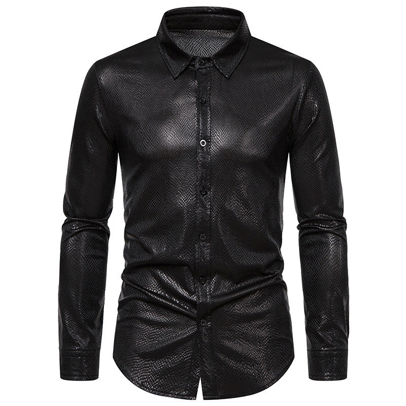 Herren elegantes Hemd mit schimmerndem Obermaterial und modernem Schnitt Drune