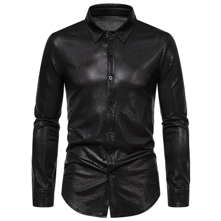Herren elegantes Hemd mit schimmerndem Obermaterial und modernem Schnitt Drune
