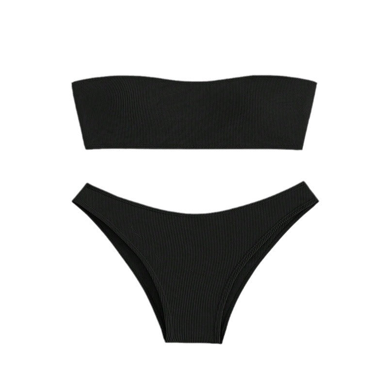Damen Bandeau-Bikini Set mit raffiniertem Rippendesign Drune