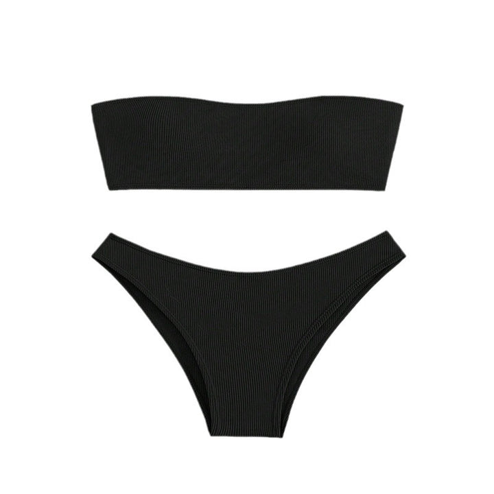 Damen Bandeau-Bikini Set mit raffiniertem Rippendesign Drune